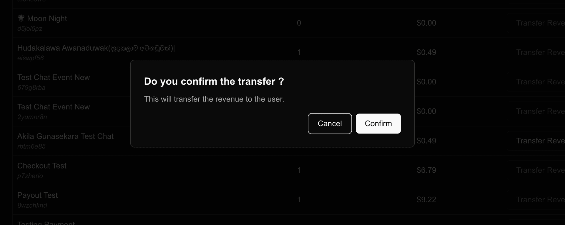 Screenshot: Transfer Confirmation Dialog